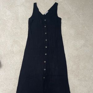 Reformation - Black Knit Rib Midi Dress